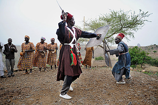 民俗,展示,传统音乐,跳舞,莱姆斯奇,极北地区,喀麦隆,非洲