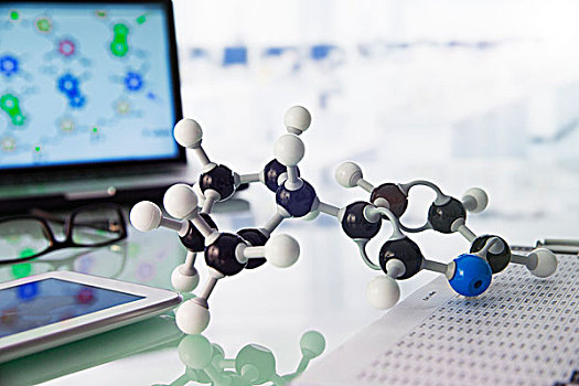 特写,分子,模型,台案,实验室