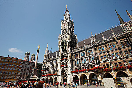 德国,巴伐利亚,慕尼黑,市政厅,玛利亚广场,教堂