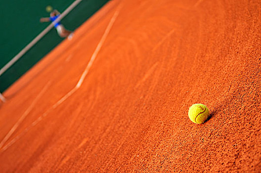 一个,网球,球场
