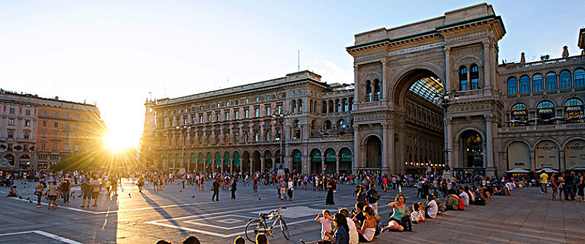 意大利,伦巴第,米兰,广场,中央教堂,进入,画廊,购物,拱廊,建造,19世纪