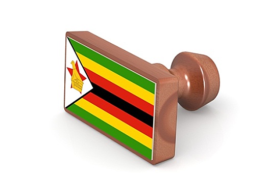木质,图章,津巴布韦,旗帜