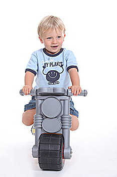 小男孩,玩具,摩托车