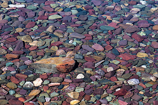 彩色,石头,麦克唐纳湖