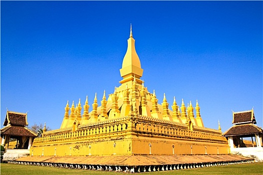 金色,塔,寺院,塔銮寺,万象,老挝