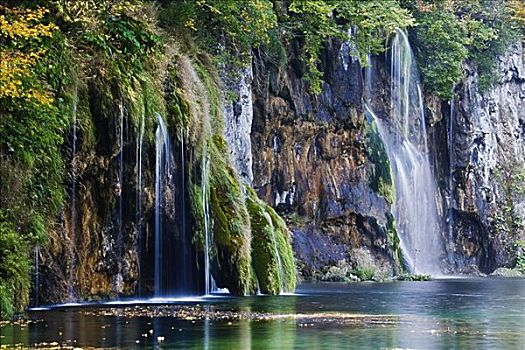 瀑布,十六湖国家公园,克罗地亚