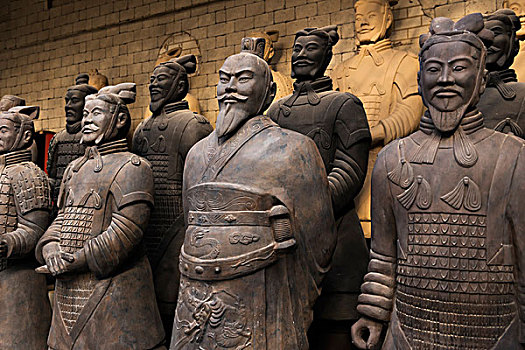 赤陶,战士,雕塑,工厂,西安,陕西,中国,亚洲