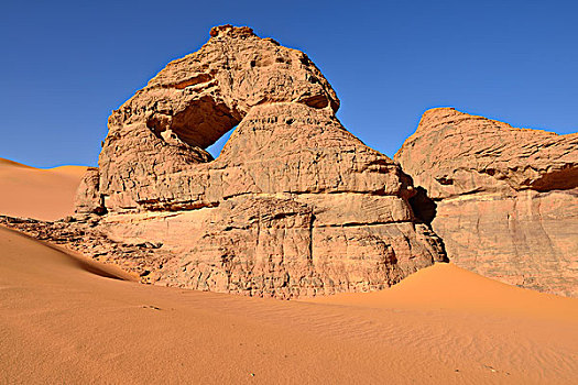 天然拱,窗户,国家公园,世界遗产,撒哈拉沙漠,阿尔及利亚,非洲