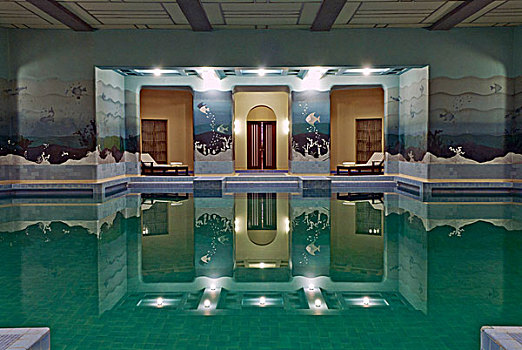 室内游泳池,皇宫酒店,宫殿,拉贾斯坦邦,印度,亚洲