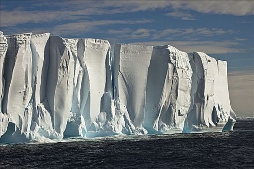 扁平,冰山,展示,层次,雪,湾,罗斯海,南极