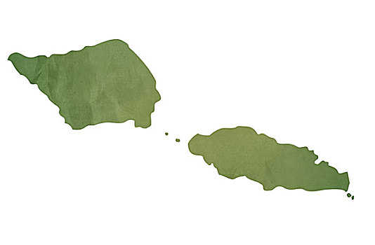萨摩亚群岛,岛屿,地图,绿色,纸