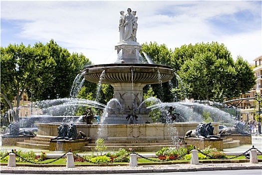 喷泉,普罗旺斯地区艾克斯,普罗旺斯,法国