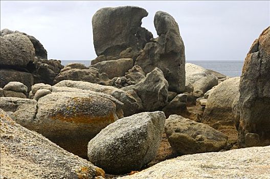漂石,海滩,靠近,西海角,省,南非