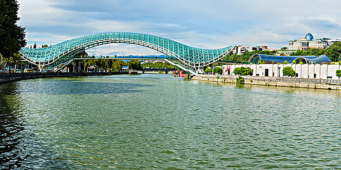 平和,桥,上方,河,建筑师,乔治亚,亚洲