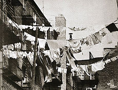 洗,白天,纽约,住房,建筑,美国,早,20世纪30年代