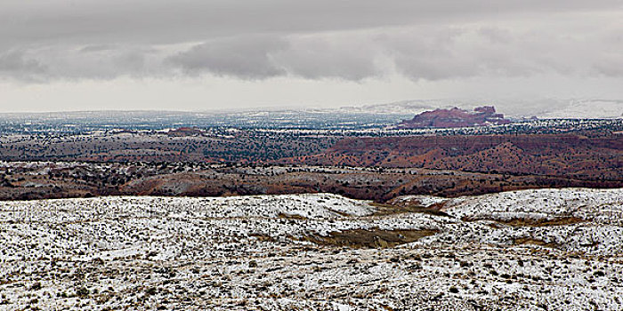 雪,大阶梯-埃斯卡兰特国家保护区,犹他,美国