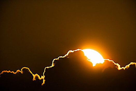 太阳,后视图,云