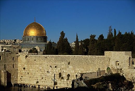 哭墙,圆顶清真寺,耶路撒冷,以色列