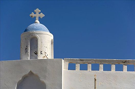 钟楼,教堂,锡拉岛,基克拉迪群岛,爱琴海,希腊