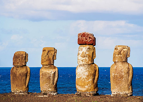 复活节岛石像,复活节岛,拉帕努伊国家公园,智利,南美