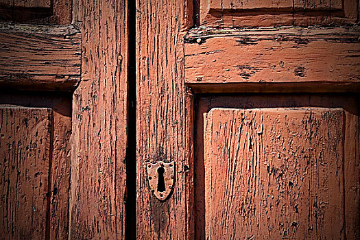 门,意大利,老,木头,纹理,钉子