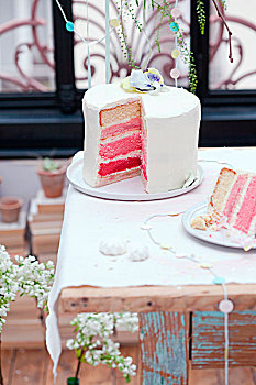 粉色,白色,分层蛋糕