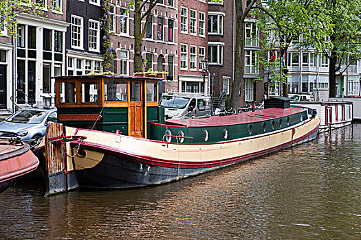 船屋,运河,阿姆斯特丹,荷兰,欧洲