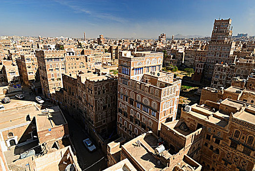 历史,城镇,萨那,世界遗产,也门,阿拉伯,中亚