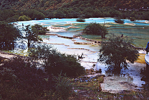 四川黄龙水景,全景