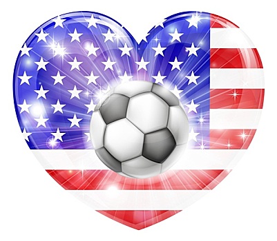 美洲,足球,心形,旗帜