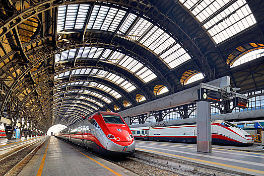 中心,火车站,高速,火车,米兰,伦巴第,意大利,欧洲