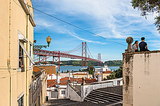 风景,桥,里斯本,葡萄牙