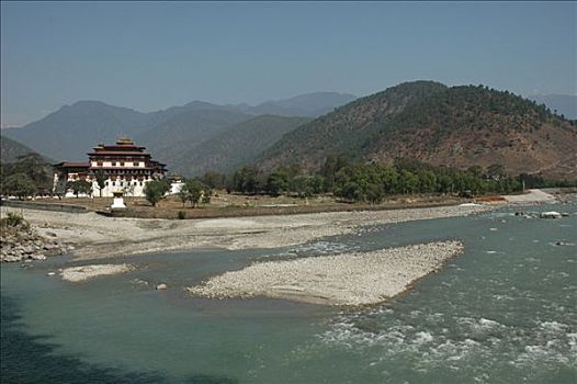 普那卡宗,宗派寺院,不丹,喜马拉雅山
