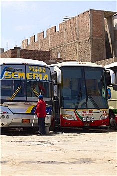 人,清洁,窗户,长途,巴士,秘鲁