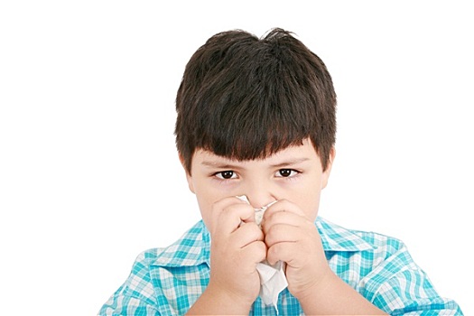 人,孩子,感冒,疾病,纸巾,擤鼻涕