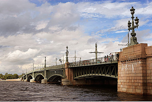 桥,河,圣彼得堡,俄罗斯