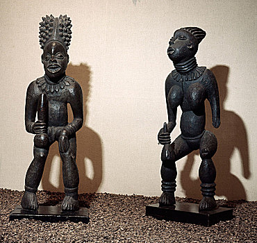 两个,最好,非洲,雕塑,相同,手