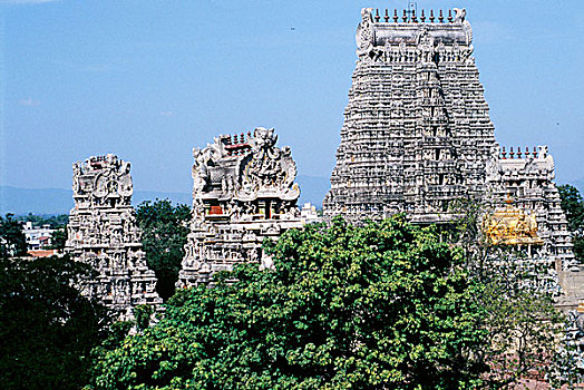 风景,庙宇,马杜赖,泰米尔纳德邦,印度
