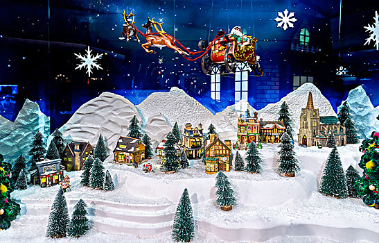 圣诞节,冰雪,童话世界,橱窗展示