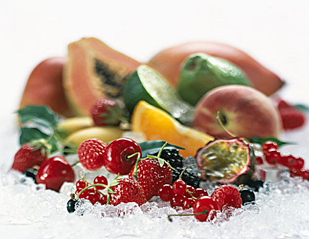 种类,新鲜,水果,冰