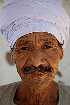 老人,乡村,地区,埃及,六月,2007年