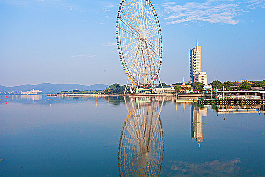 太湖风光与城市建筑