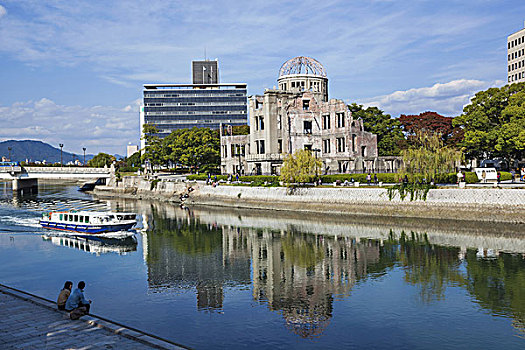 日本,九州,广岛,平和,纪念建筑,原子,爆炸,圆顶,河