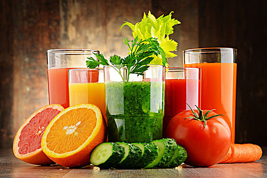 玻璃杯,新鲜,有机蔬菜,果汁
