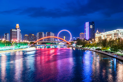 天津海河夜景