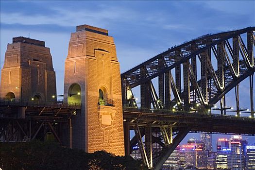 澳大利亚,新南威尔士,悉尼,南方,悉尼海港大桥,光亮,北岸,背景
