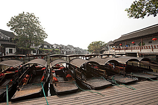 船,码头,老城,西塘,浙江,中国