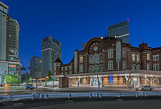 日本,东京,东京站,黎明,大幅,尺寸