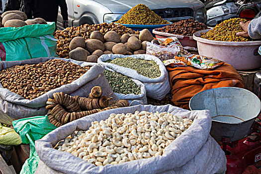 印度,北方邦,阿格拉,街边市场,品种,水果,坚果,蔬菜