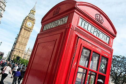 电话亭,大本钟,南华克,伦敦,区域,英格兰,英国,欧洲